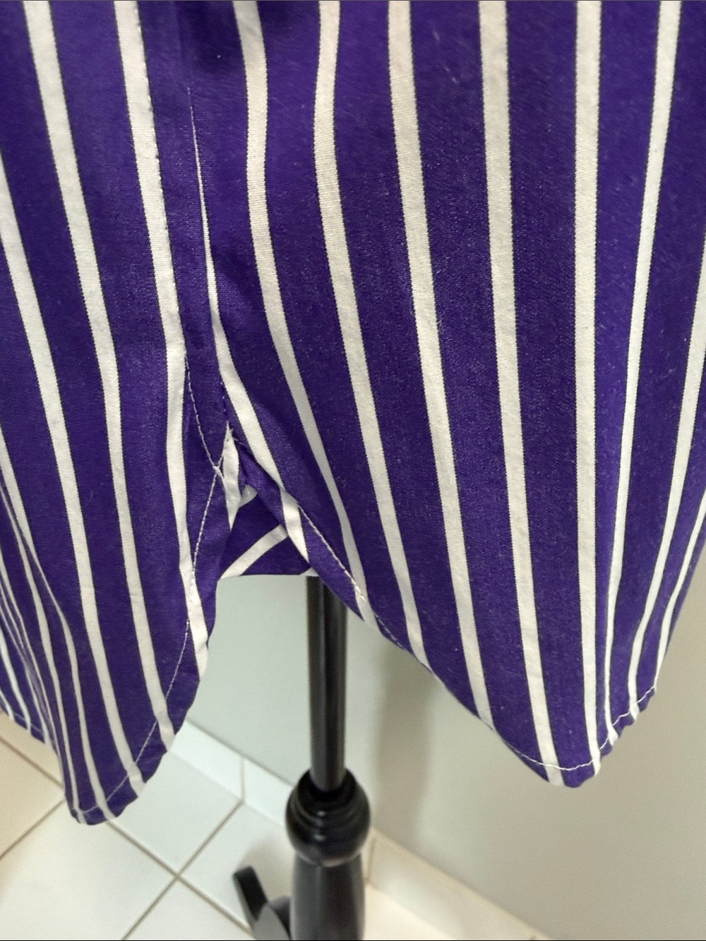 Lauren Ralph Lauren Purple/White Stripe Classic Cotton LS ButtonDown Shirt Sz L - Picture 6 of 7